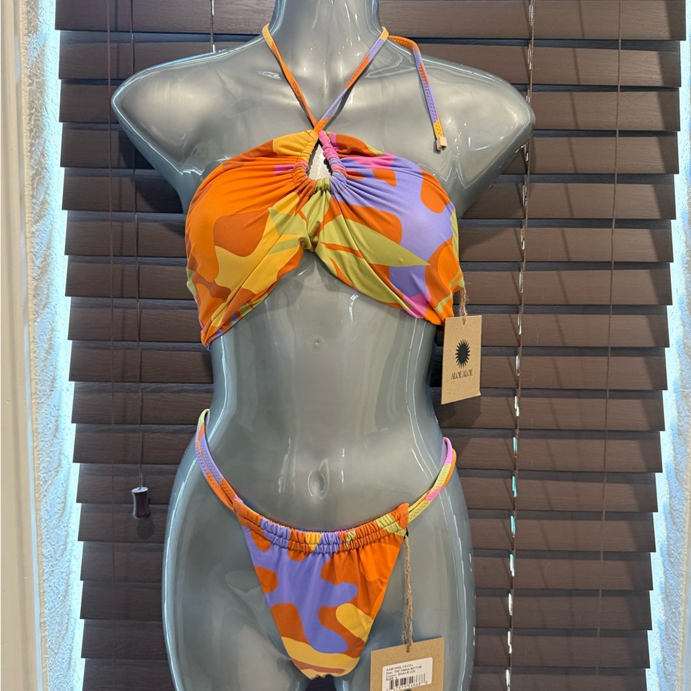 Vibrant Orange and Purple Bikini Set